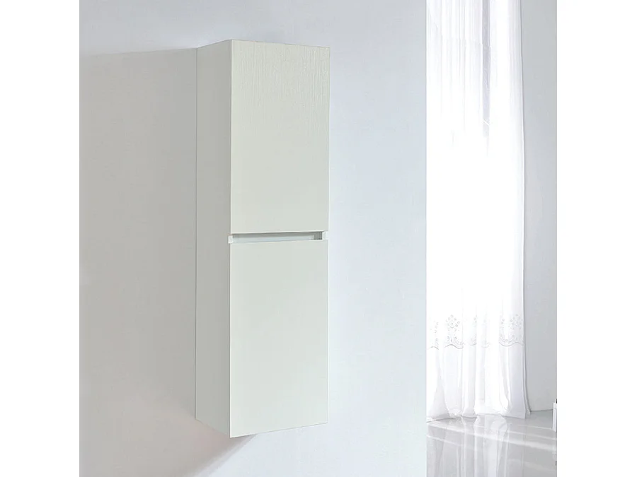Grande armoire de rangement LINEA hauteur 120 cm mélaminé blanc 35 cm