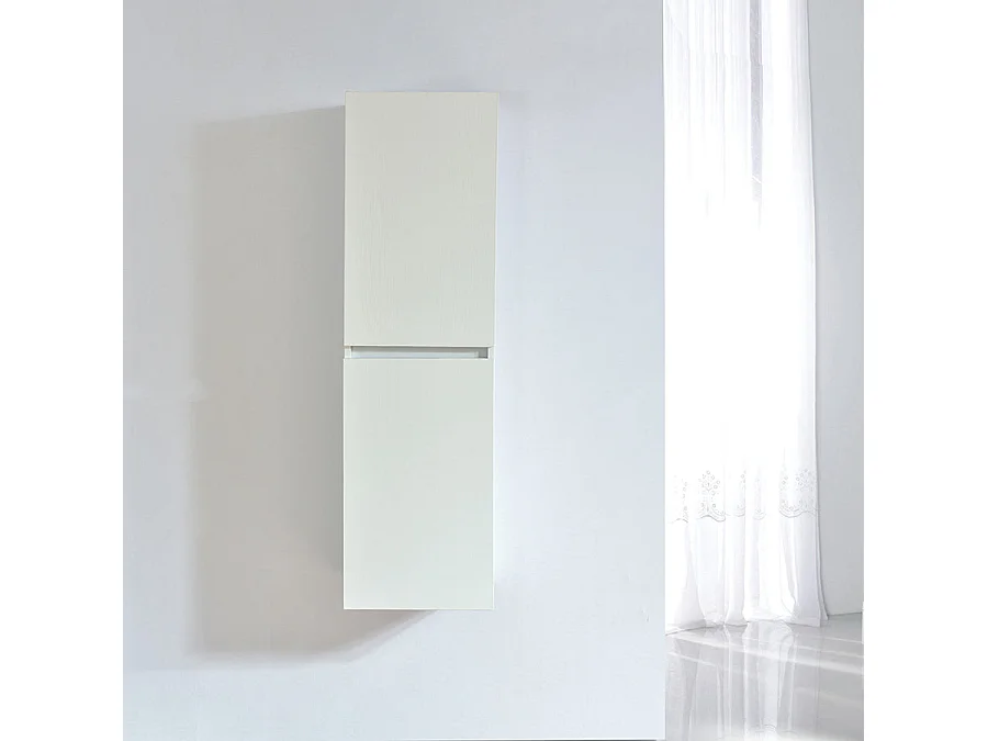 Grande armoire de rangement LINEA hauteur 120 cm mélaminé blanc 35 cm