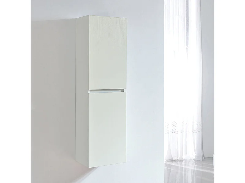 Grande armoire de rangement LINEA hauteur 120 cm mélaminé blanc