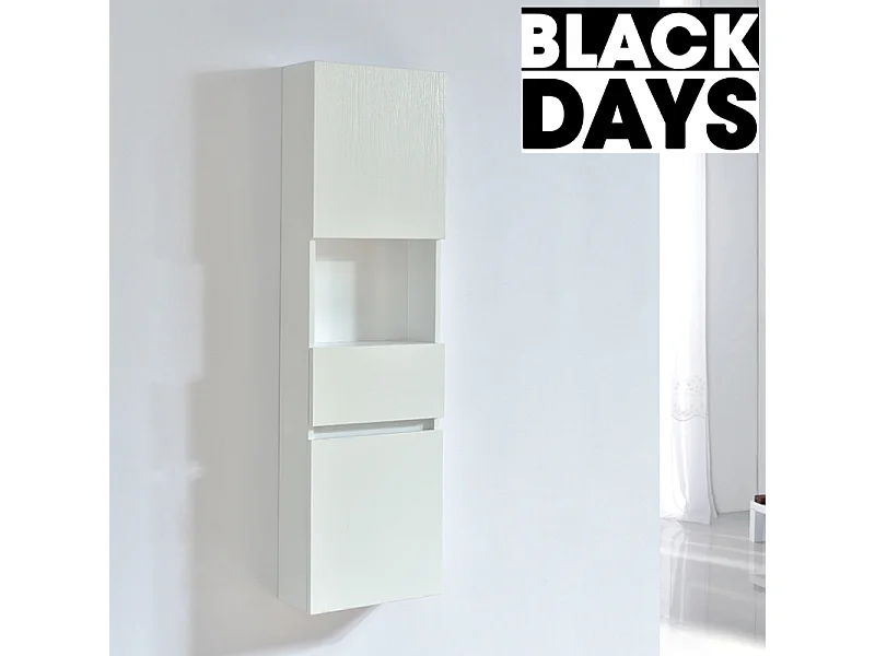 Grande armoire de rangement ESSENTIEL hauteur 120 cm mélaminé blanc