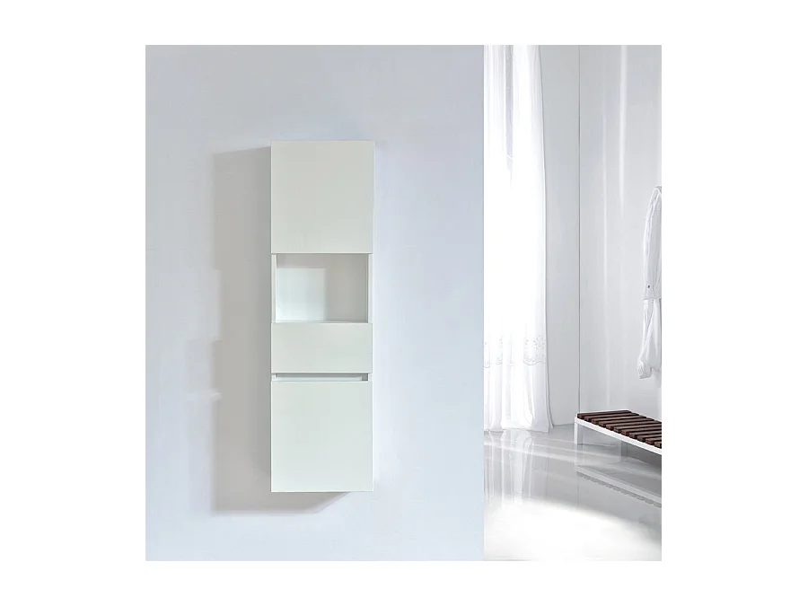 Armario ESSENTIEL 120 cm de largo acabado en fibra de madera blanco