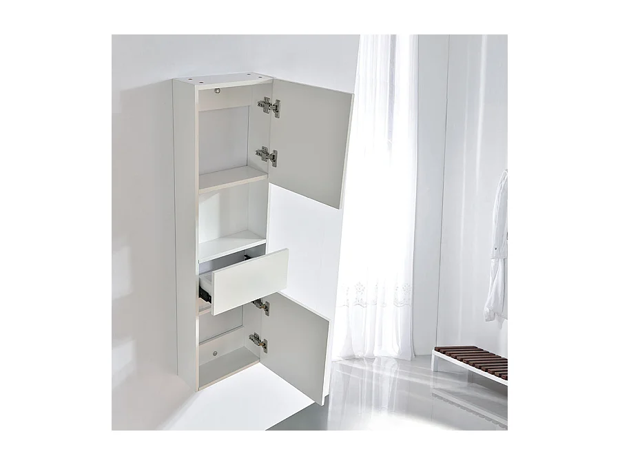 Armario ESSENTIEL 120 cm de largo acabado en fibra de madera blanco