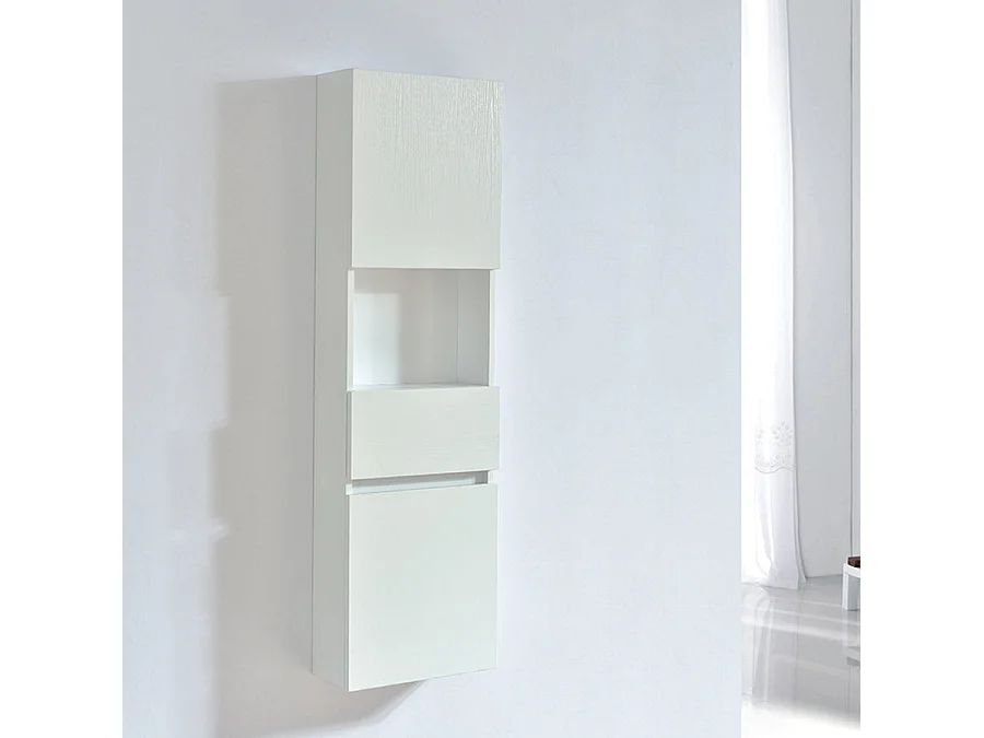 Grande armoire de rangement ESSENTIEL hauteur 120 cm mélaminé blanc