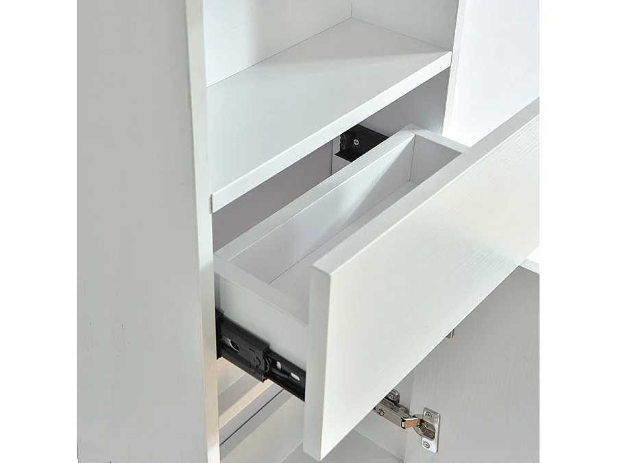 Grande armoire de rangement ESSENTIEL hauteur 120 cm mélaminé blanc