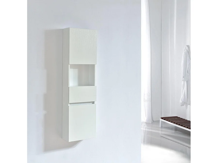 Großer Hängeschrank in Melamin mit weißem Finish ESSENTIEL