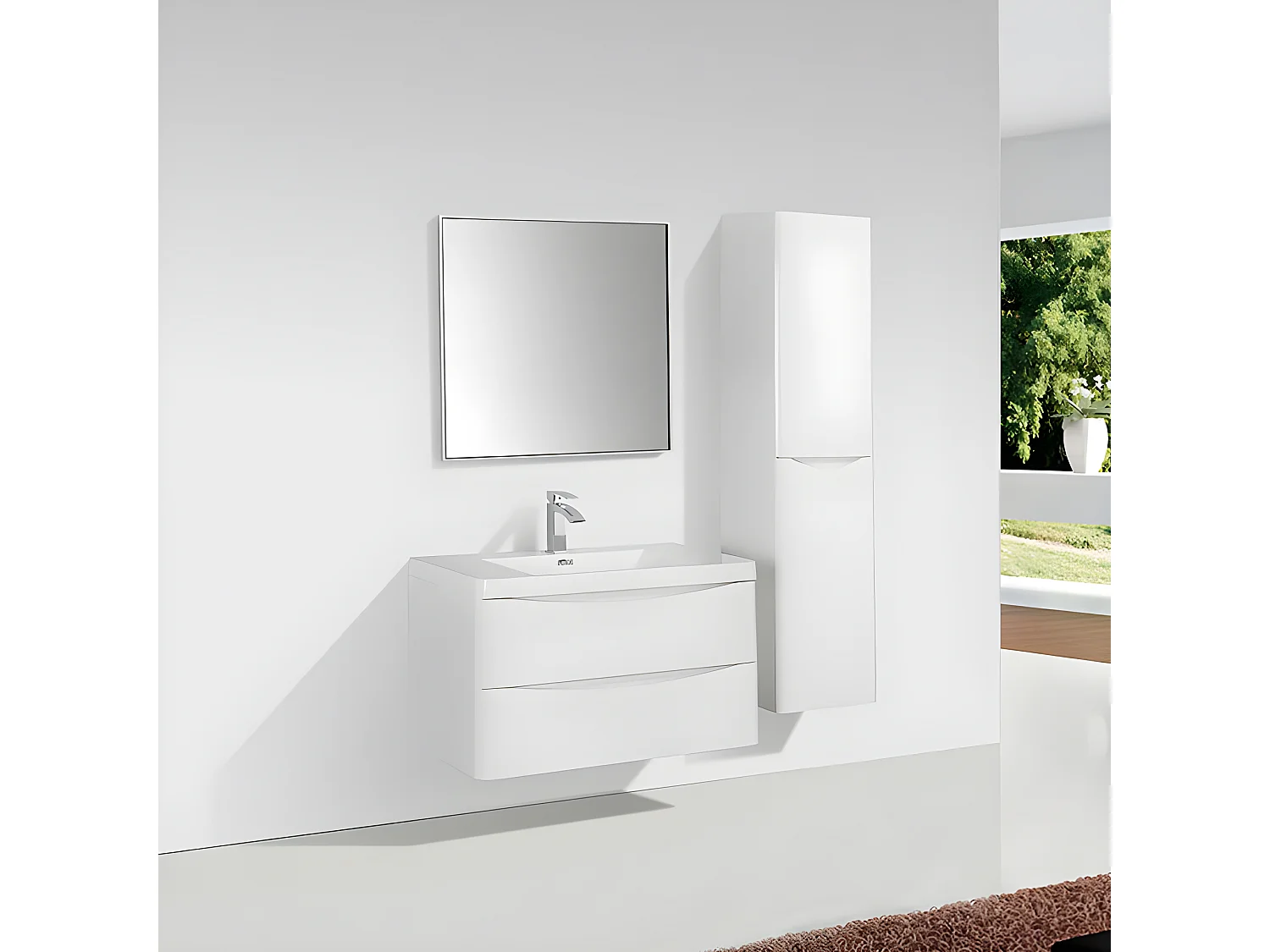 Mueble Auxiliar Suspendido 150 cm PIACENZA - Blanco