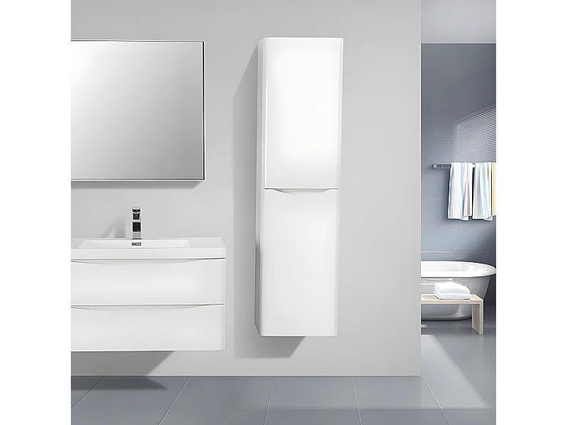 Badschrank 150 cm vertikal montiert PIACENZA weiß