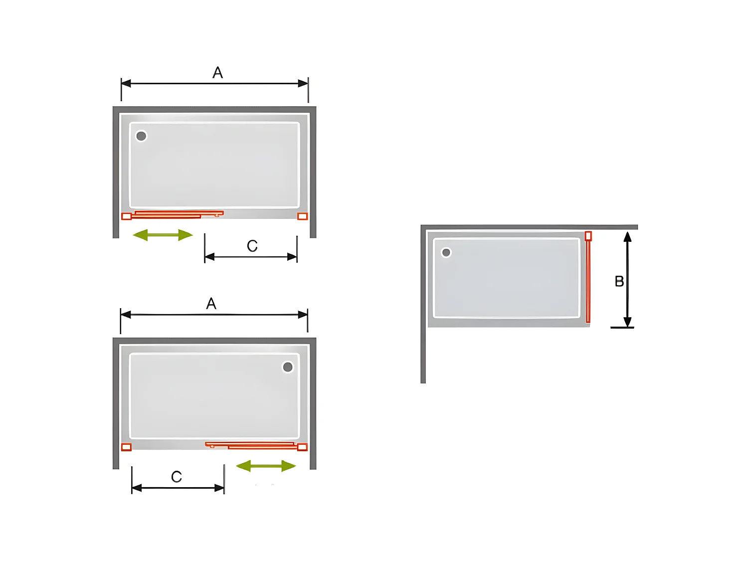 Frontal de ducha + Puerta Corredera 150 cm GLASÉ perfil Cromado con Cristal serigrafiado Sin pared lateral