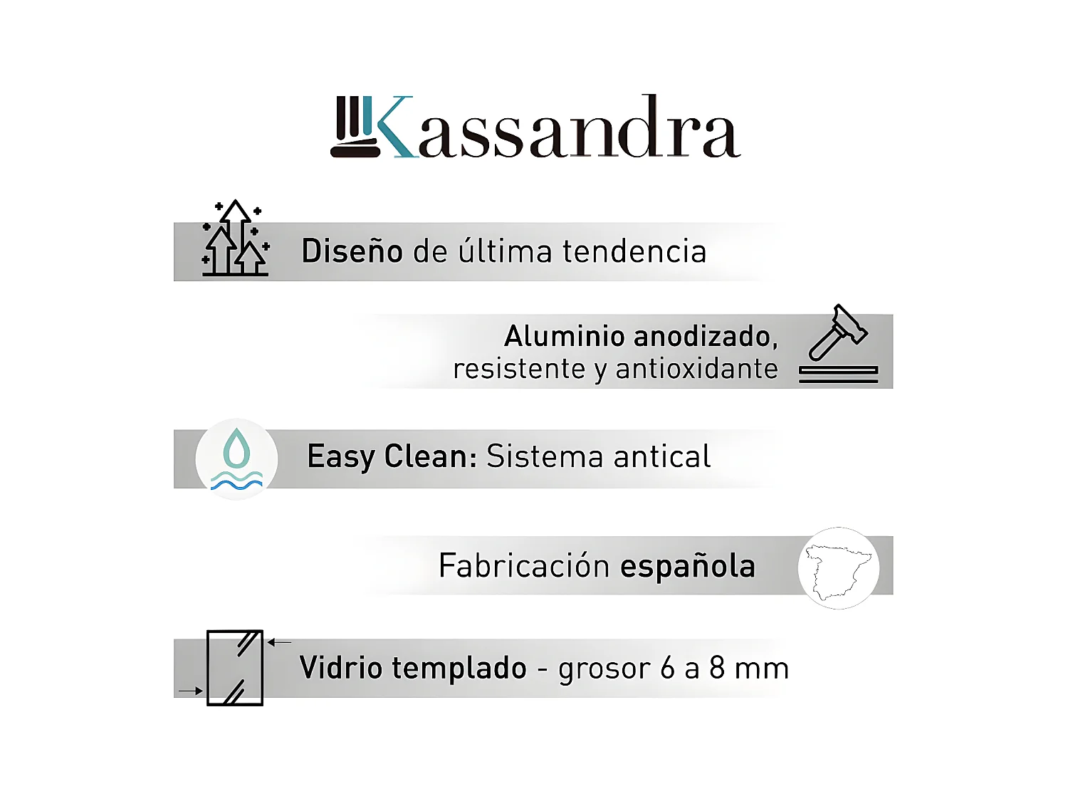 Frontal de ducha + Puerta Corredera 125 cm GLASÉ perfil Cromado con Cristal serigrafiado Sin pared lateral