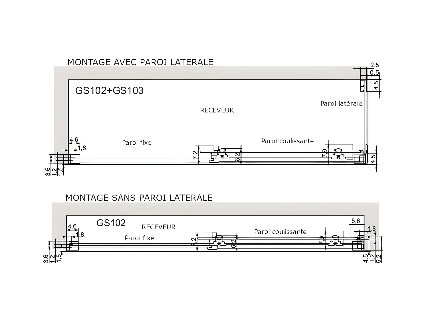 Frontal de ducha + Puerta Corredera 165 cm GLASÉ perfil Cromado con Cristal serigrafiado Sin pared lateral