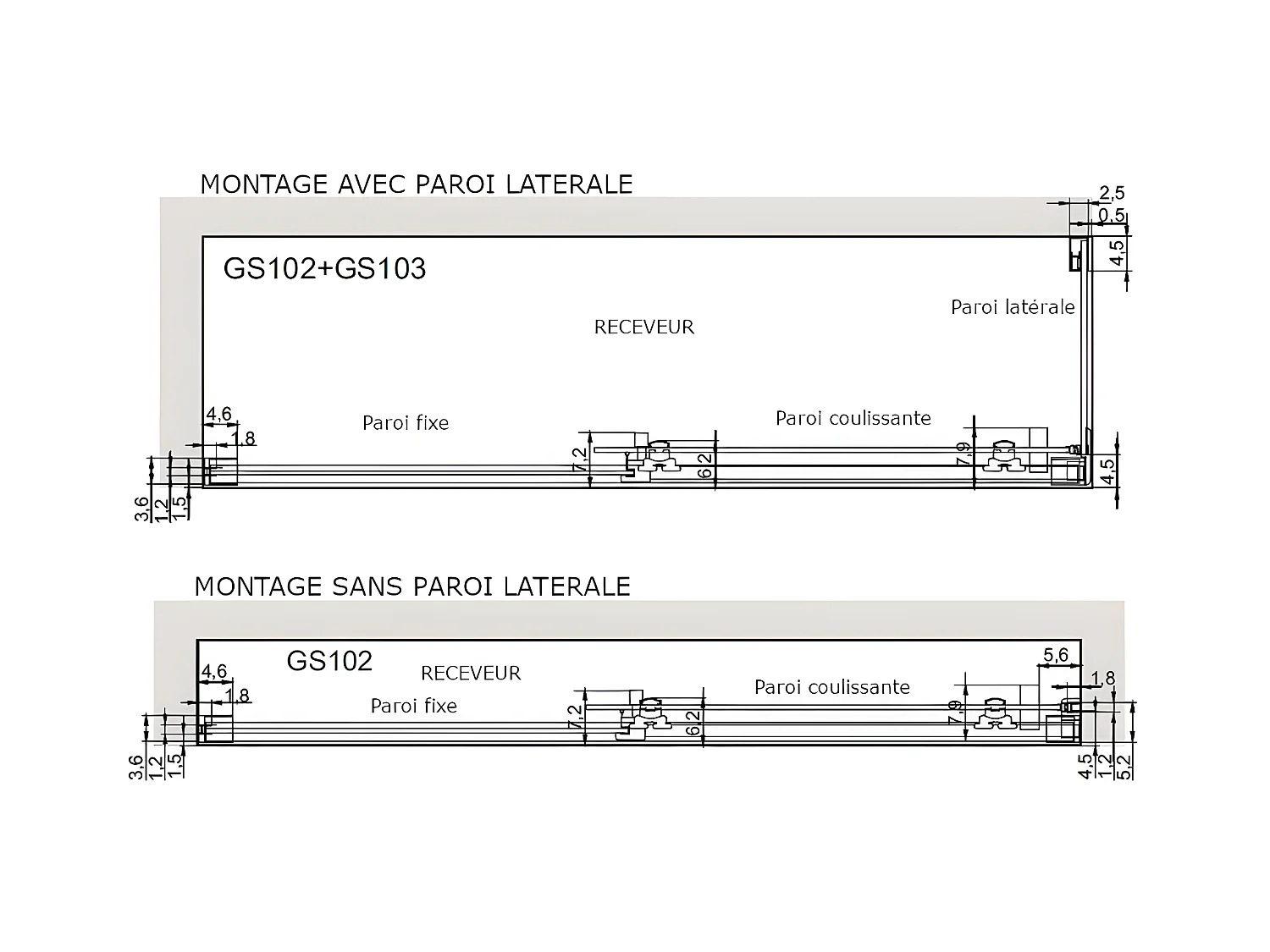 Frontal de ducha + Puerta Corredera 145 cm GLASÉ perfil Cromado con Cristal serigrafiado Sin pared lateral
