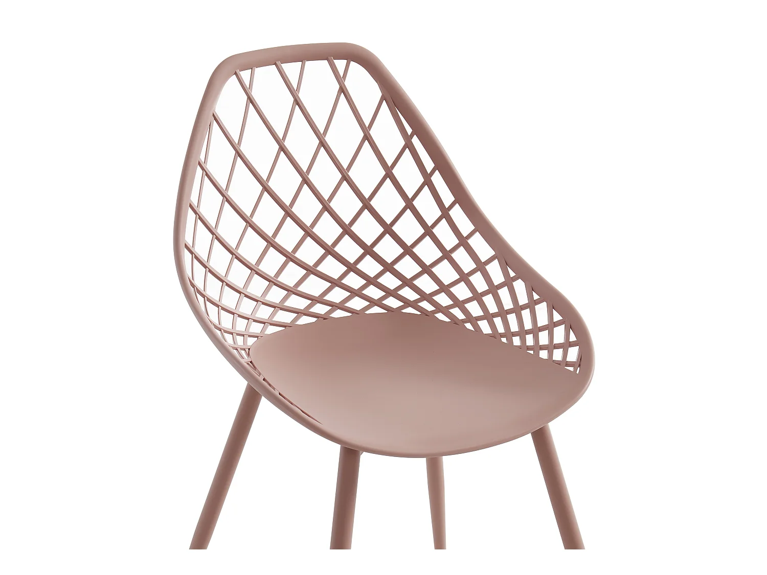 Set van 2 tuinstoelen van polypropyleen met metalen poten - Oud roze - MALAGA