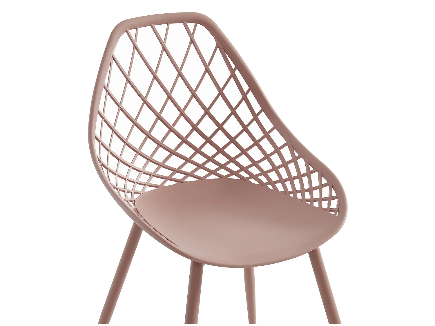 Lot de 2 chaises de jardin en polypropylène avec pieds en métal - Vieux rose - MALAGA de MYLIA