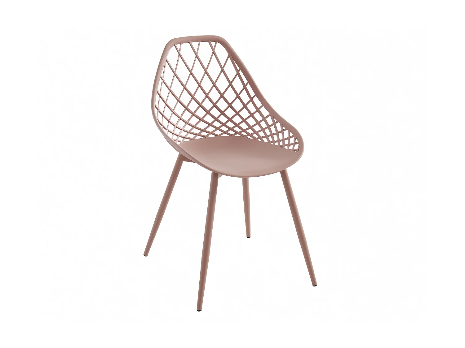 Lot de 2 chaises de jardin en polypropylène avec pieds en métal - Vieux rose - MALAGA de MYLIA