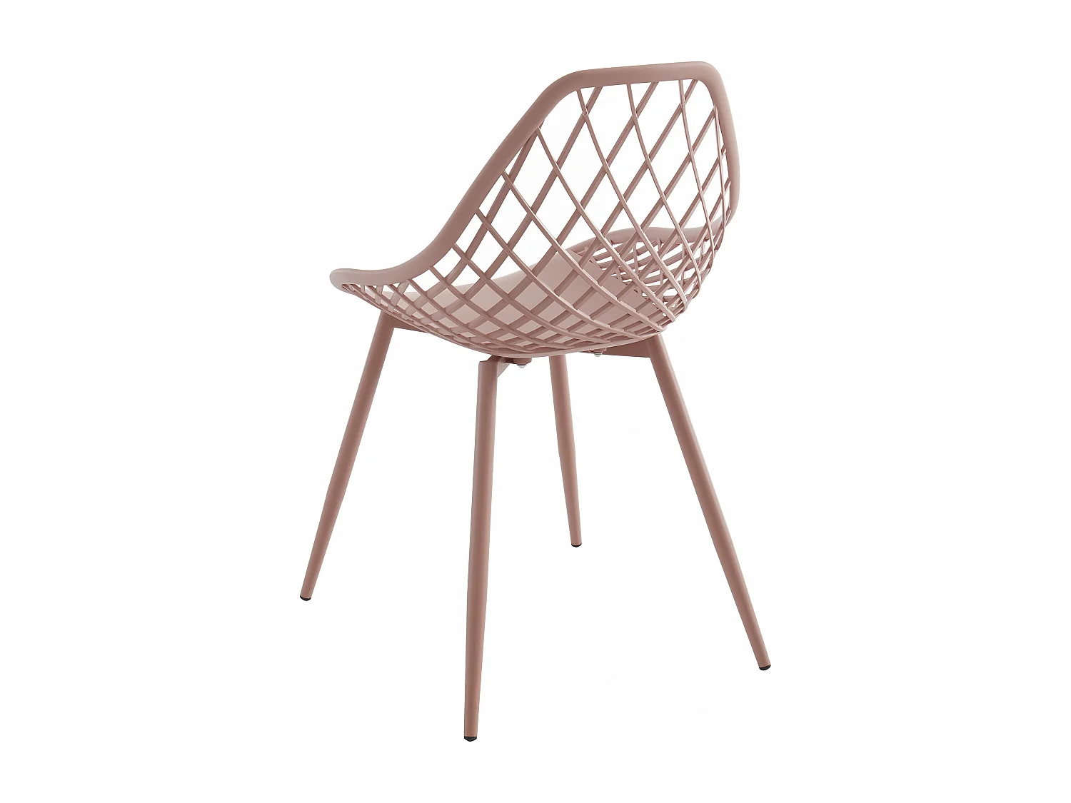 Lot de 2 chaises de jardin en polypropylène avec pieds en métal - Vieux rose - MALAGA de MYLIA