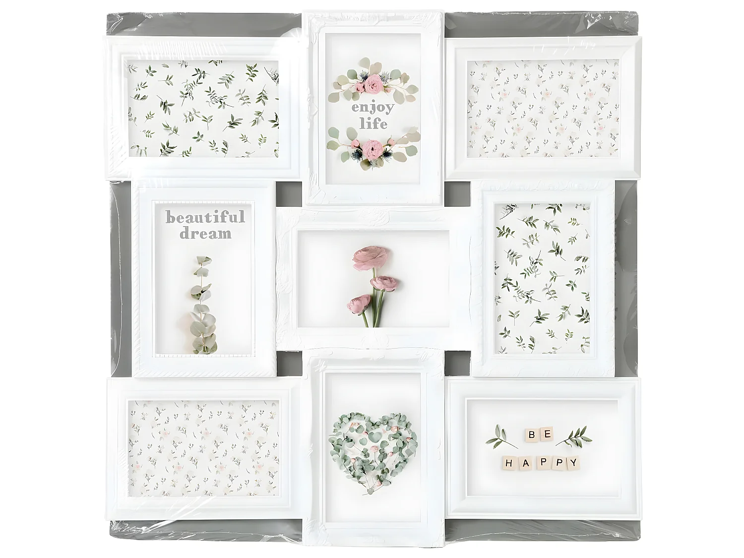 Cadre Pêle-mêle Multivues 9 Photos 50 x 50 cm