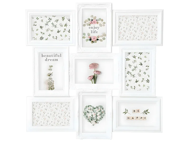 Cadre Pêle-mêle Multivues 9 Photos 50 x 50 cm