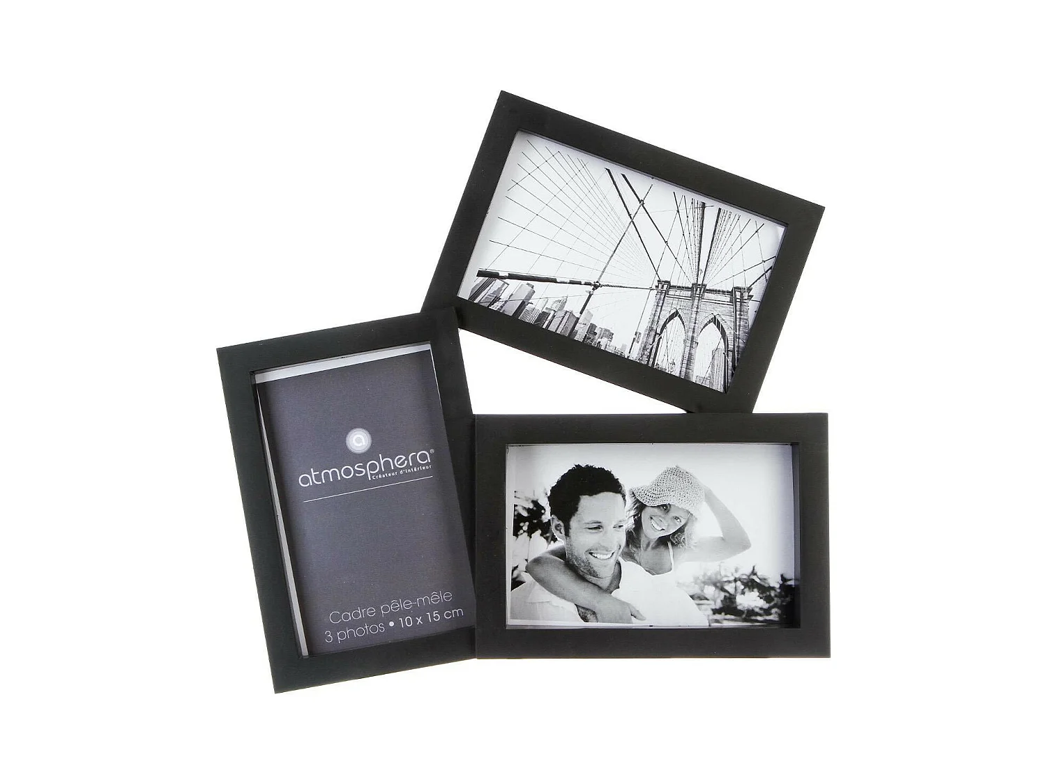 Cadre Pêle-mêle Multivues 3 Photos en pvc et verre 29.5 x 28.7 cm