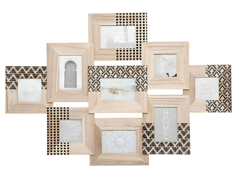 Cadre Pêle-mêle Multivues 9 Photos en Bois de Paulownia 89 x 61 cm