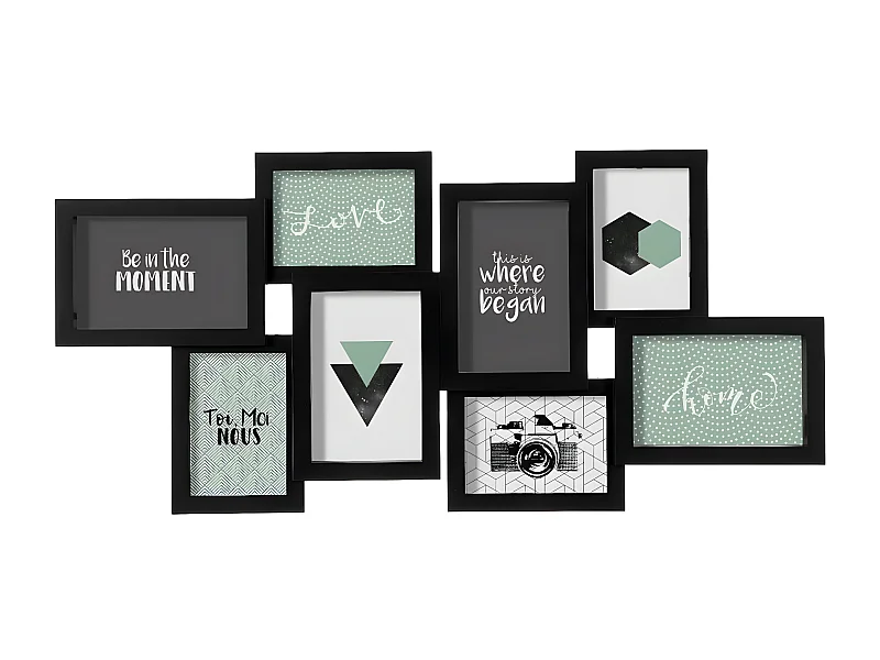 Cadre Pêle-mêle Multivues 8 Photos 65 x 32 cm