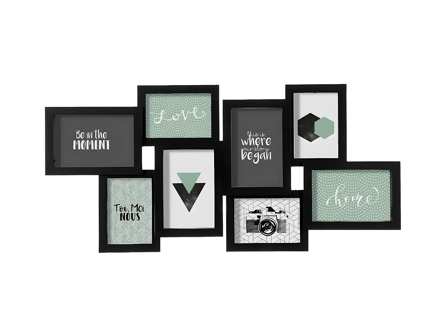 Cadre Pêle-mêle Multivues 8 Photos 65 x 32 cm