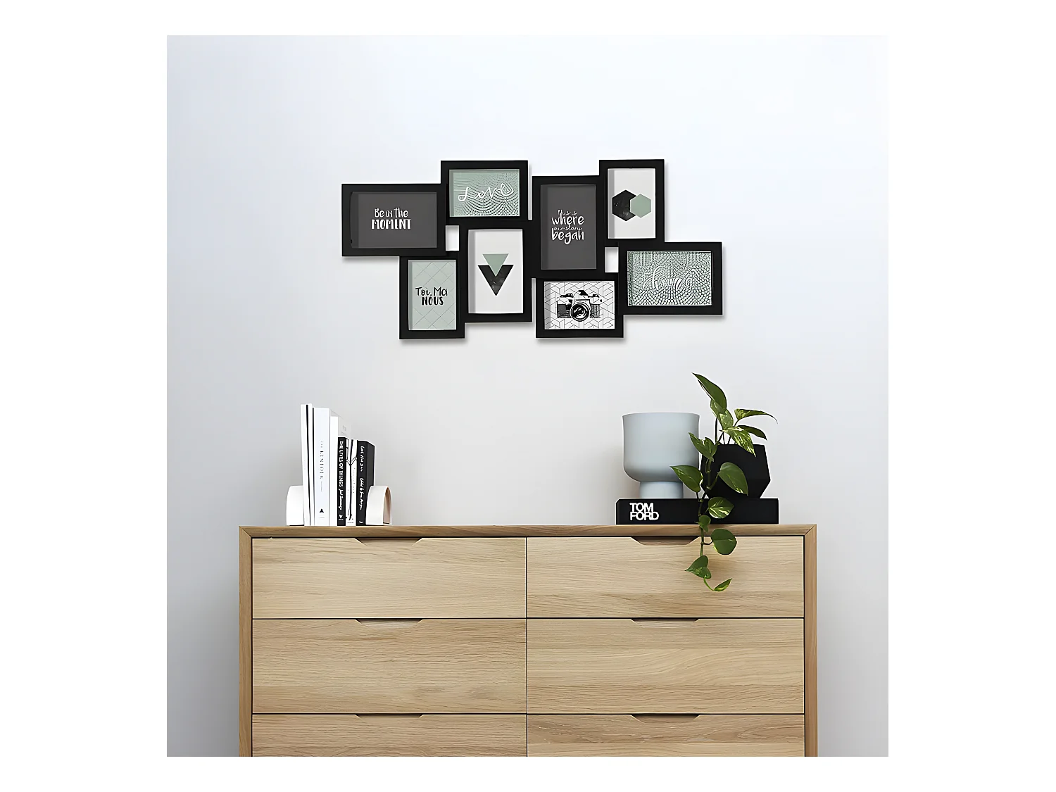 Cadre Pêle-mêle Multivues 8 Photos 65 x 32 cm