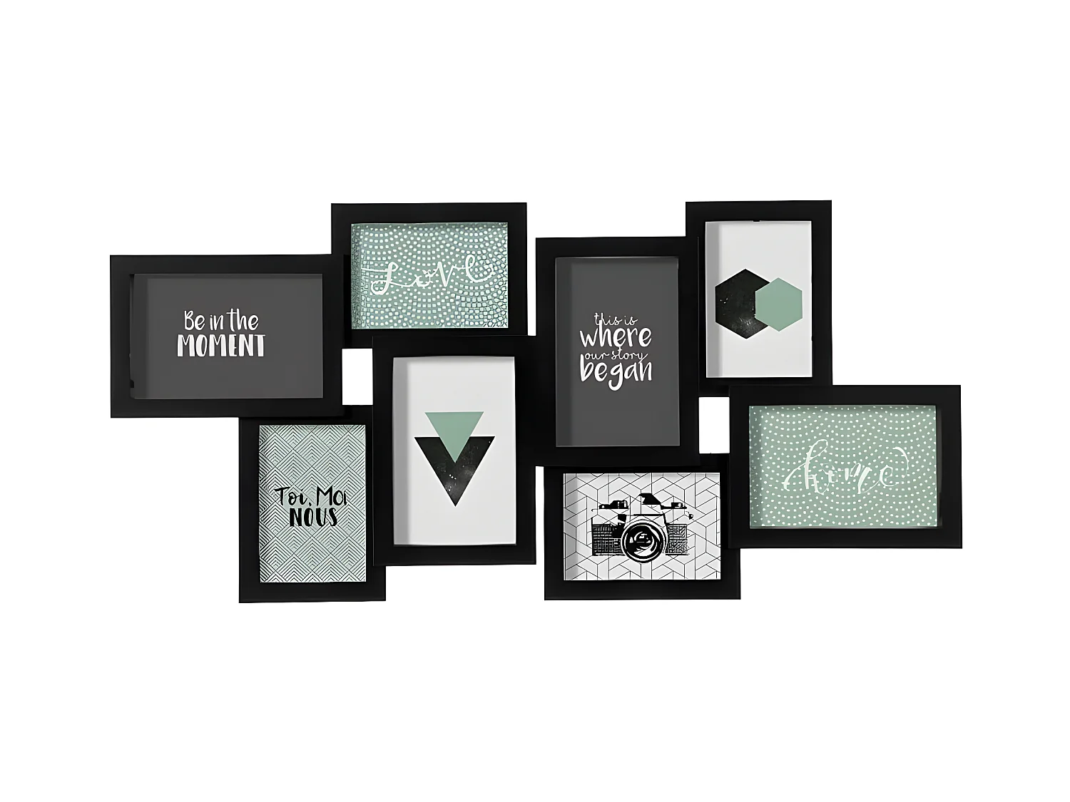 Cadre Pêle-mêle Multivues 8 Photos 65 x 32 cm