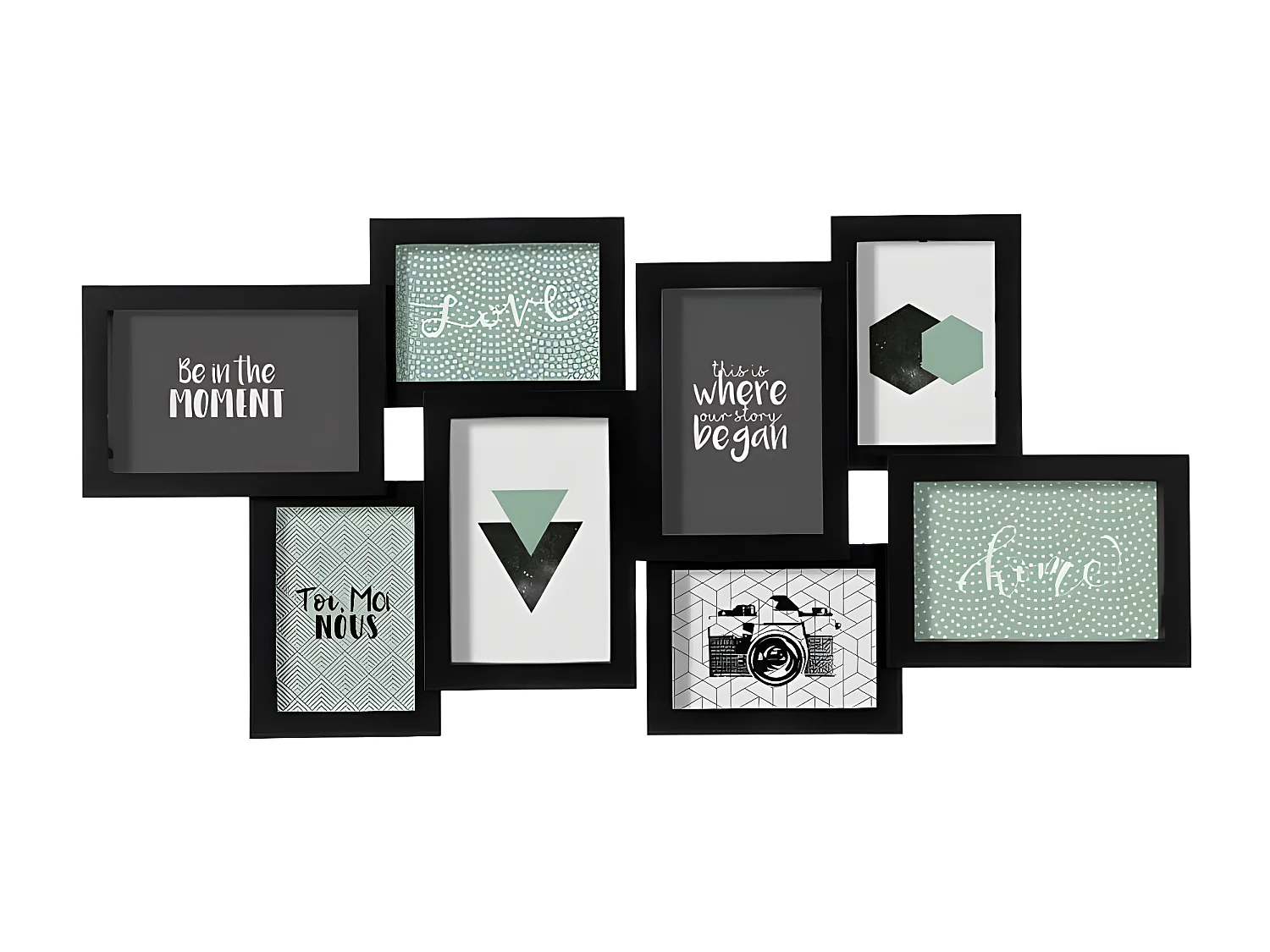 Cadre Pêle-mêle Multivues 8 Photos 65 x 32 cm