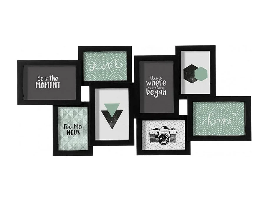 Cadre Pêle-mêle Multivues 8 Photos 65 x 32 cm