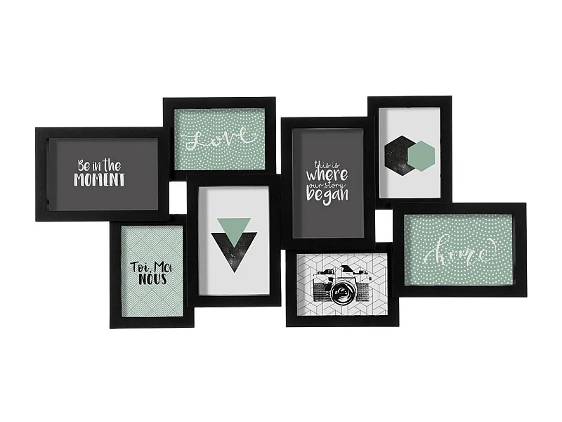 Cadre Pêle-mêle Multivues 8 Photos 65 x 32 cm