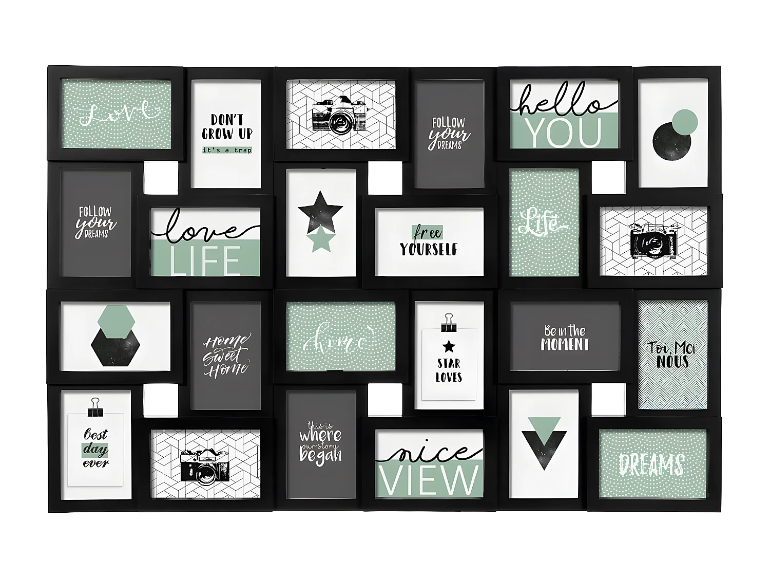 Cadre Pêle-mêle Multivues 24 Photos 86 x 57 cm