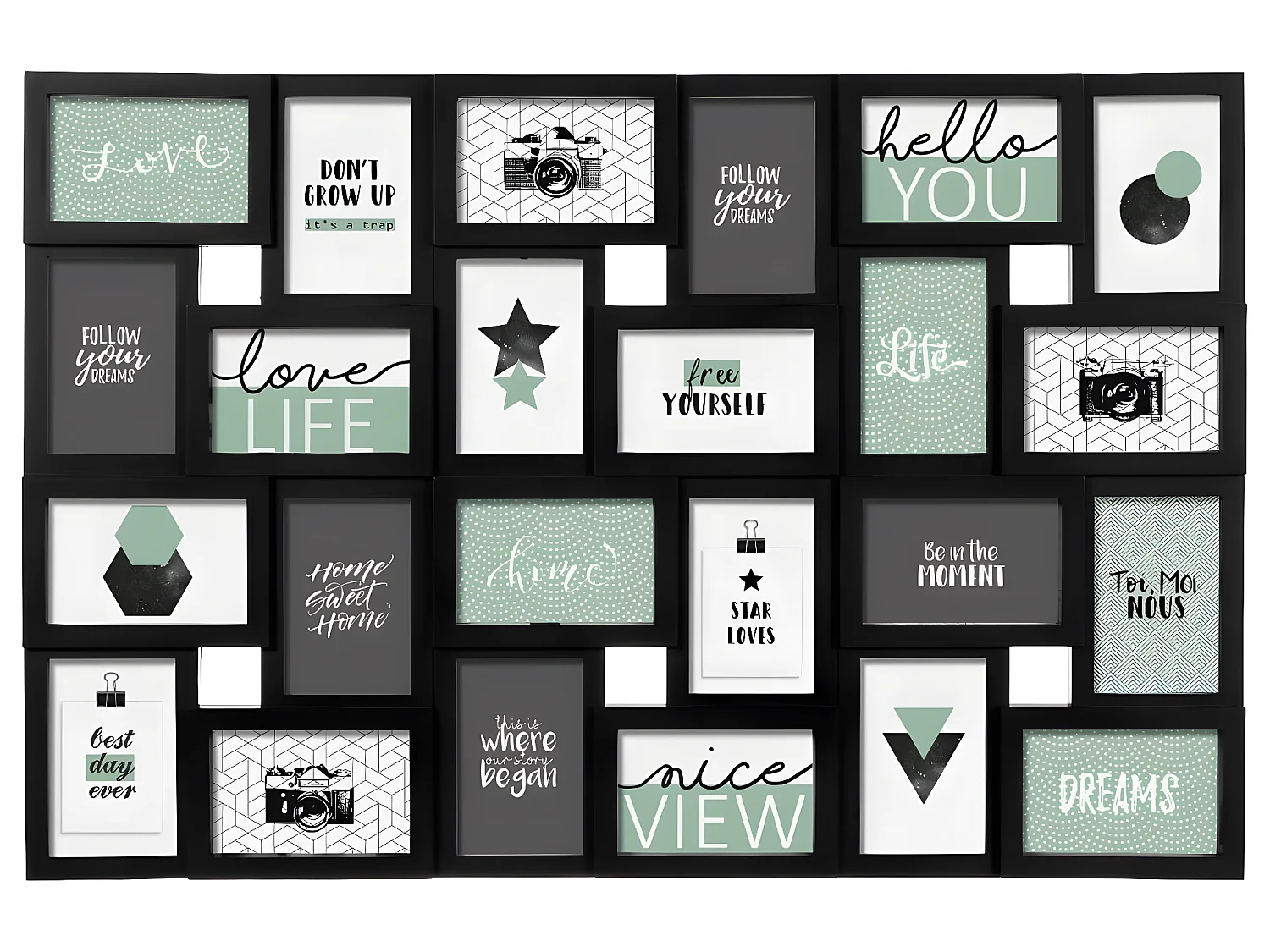 Cadre Pêle-mêle Multivues 24 Photos 86 x 57 cm