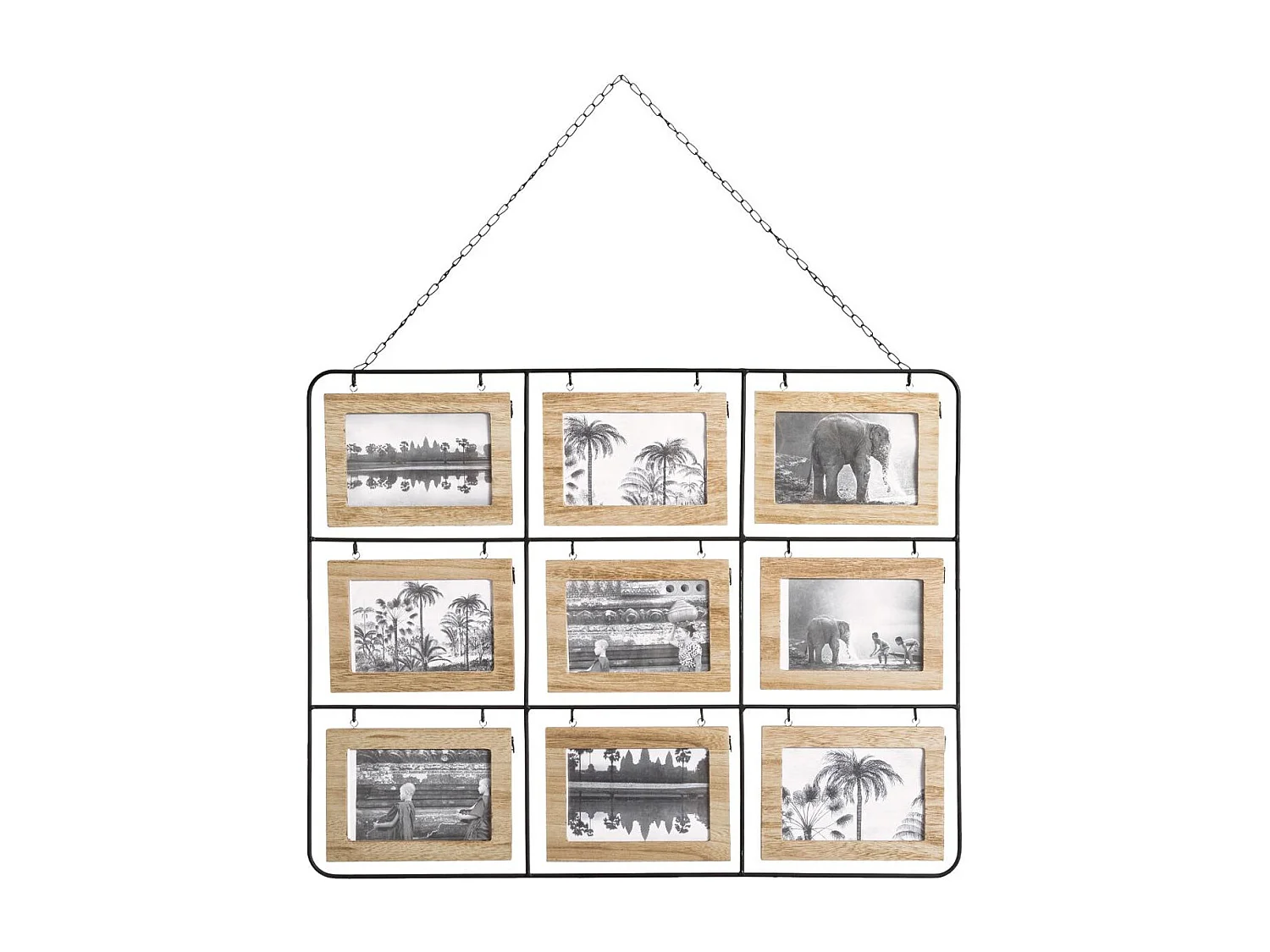 Cadre Pêle-mêle Multivues recto/verso 18 Photos avec chaîne 64 x 50  cm