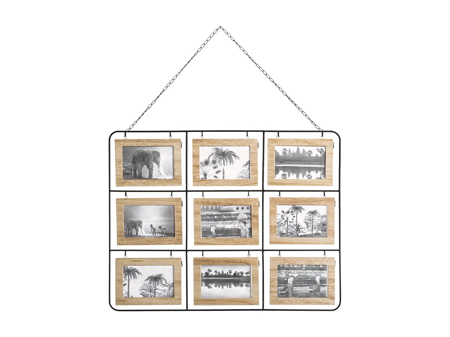 Cadre Pêle-mêle Multivues recto/verso 18 Photos avec chaîne 64 x 50  cm