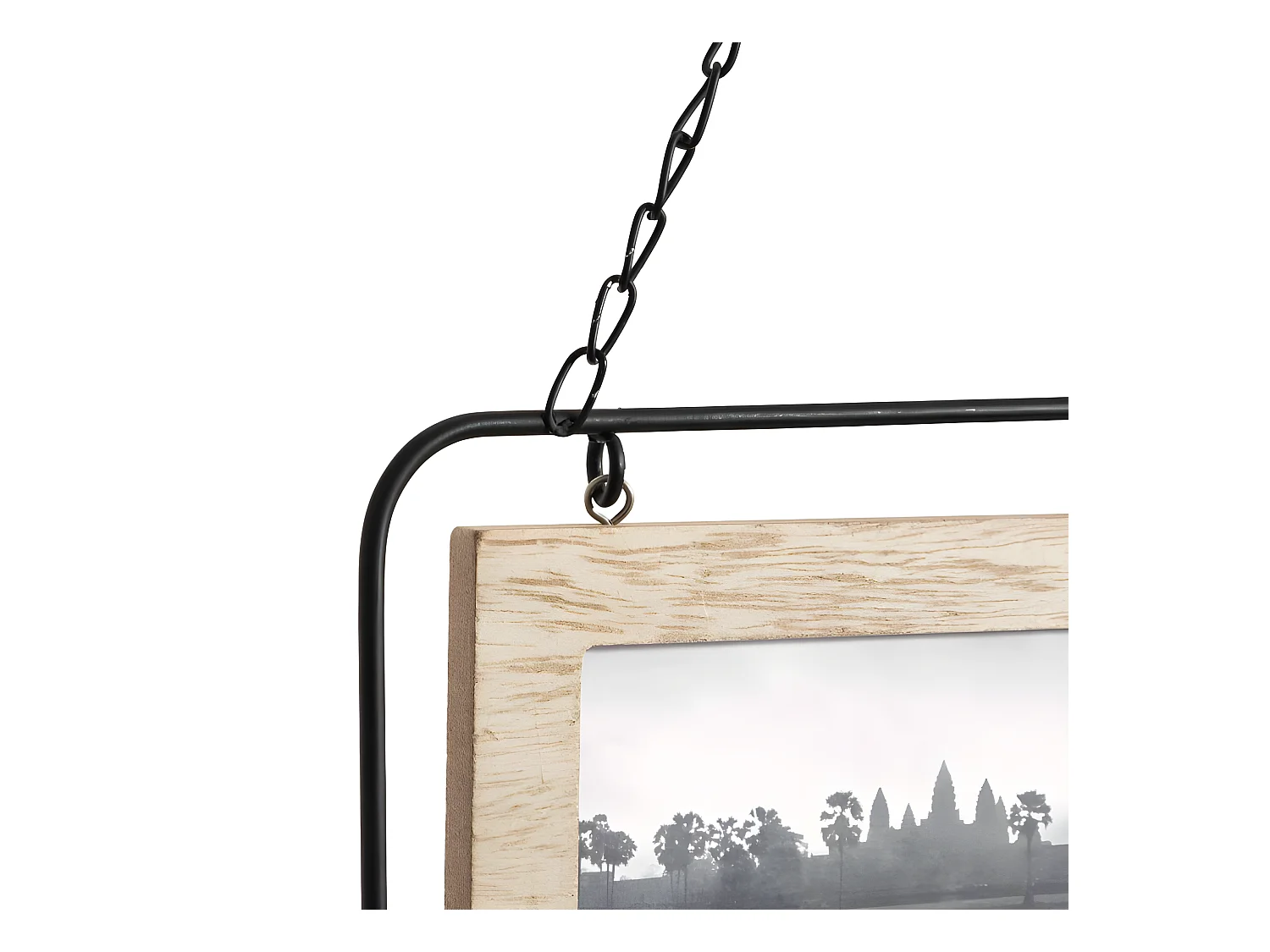 Cadre Pêle-mêle Multivues recto/verso  6 Photos avec chaîne 22 x 51.5 cm