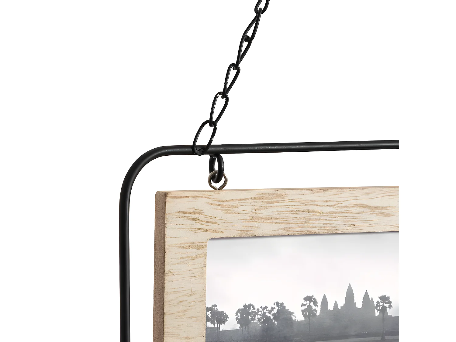 Cadre Pêle-mêle Multivues recto/verso  6 Photos avec chaîne 22 x 51.5 cm