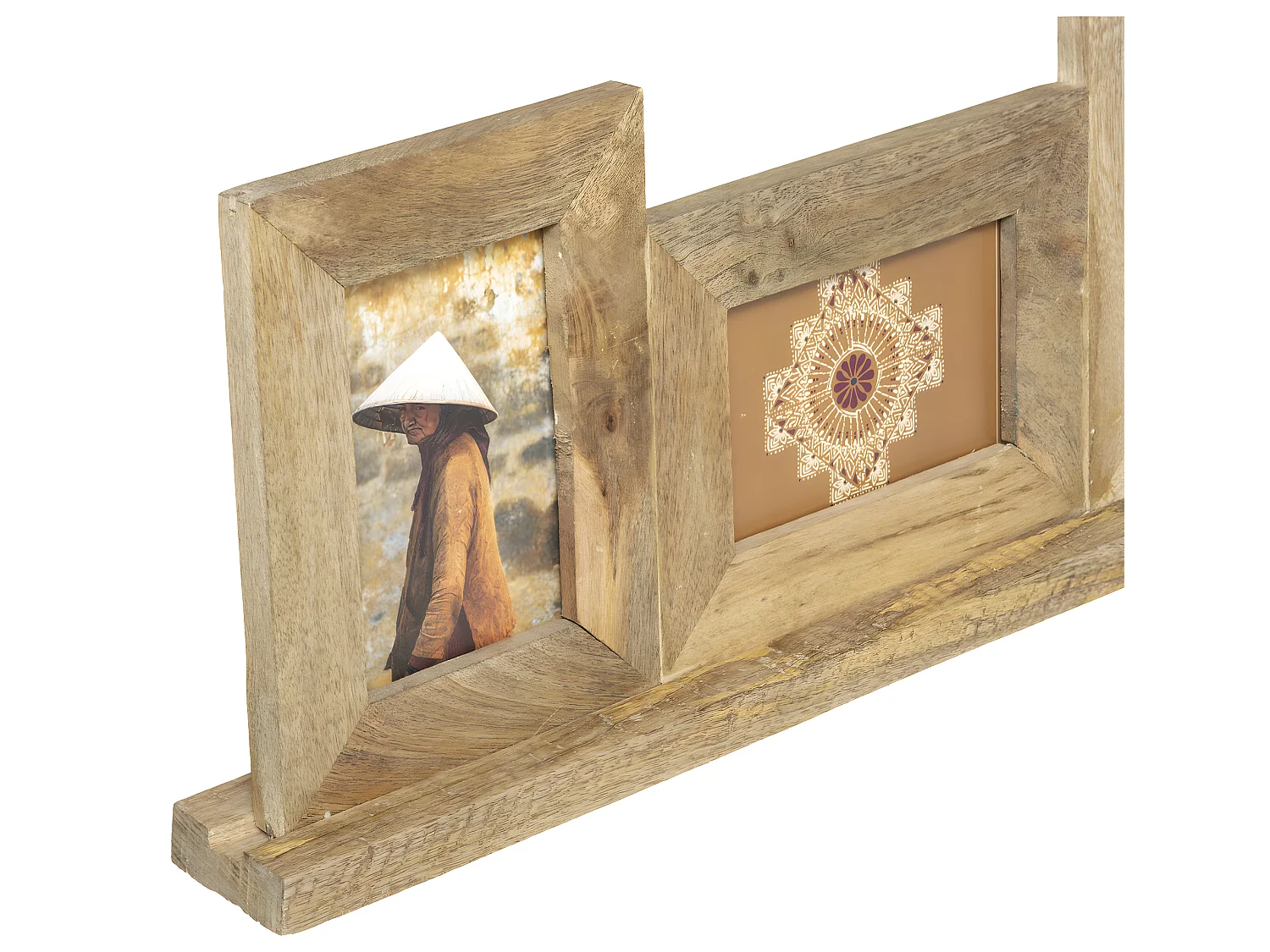 Pêle-mêle Multivues  à poser 5 photos en Bois de Manguier 94.5 x 23 cm