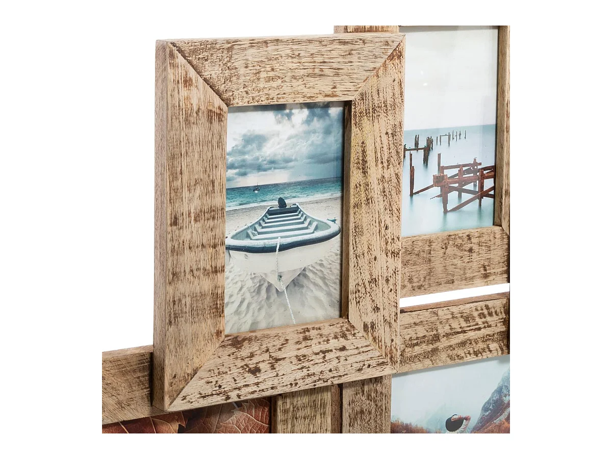 Cadre Pêle-mêle Multivues 9 photos en Bois de Manguier 69 x 60 cm