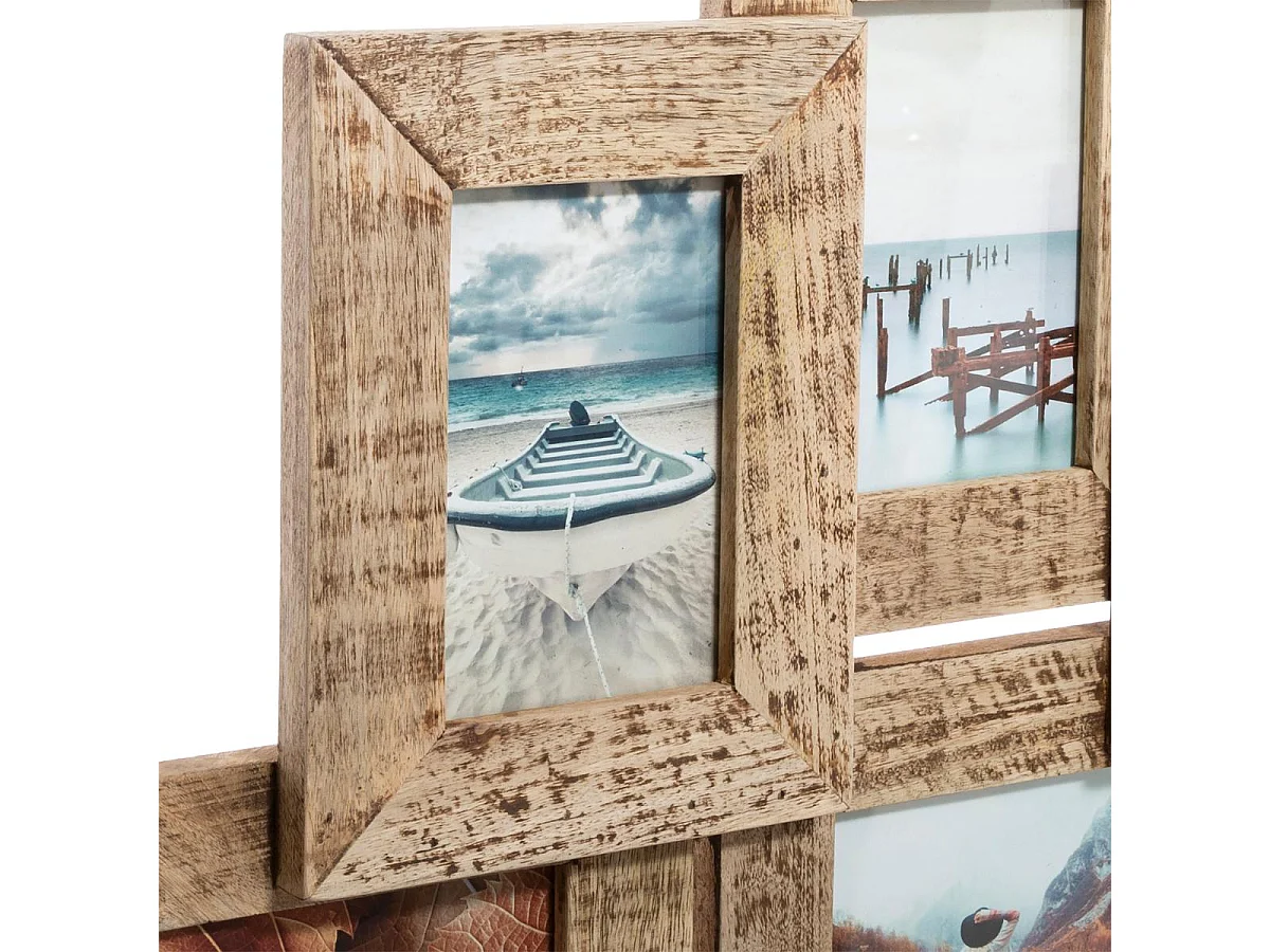 Cadre Pêle-mêle Multivues 9 photos en Bois de Manguier 69 x 60 cm