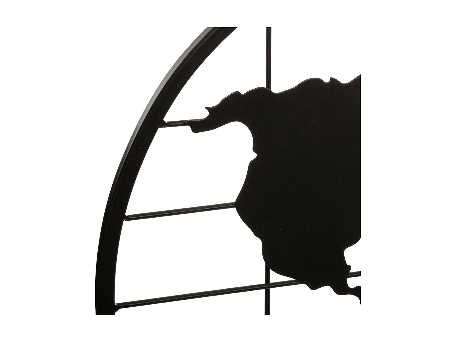 Présentoir murale Porte photos Mappemonde en métal noir 60 x 35 cm