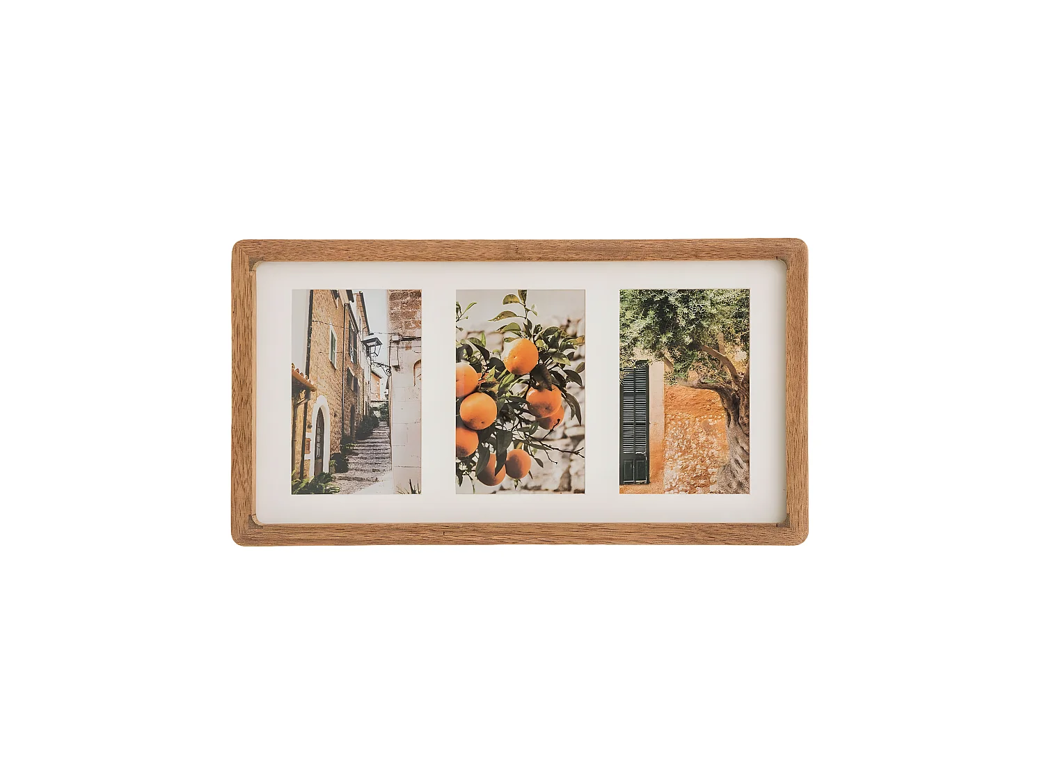 Pêle-mêle Multivues 3 photos en Bois de Manguier 40 x 21 cm