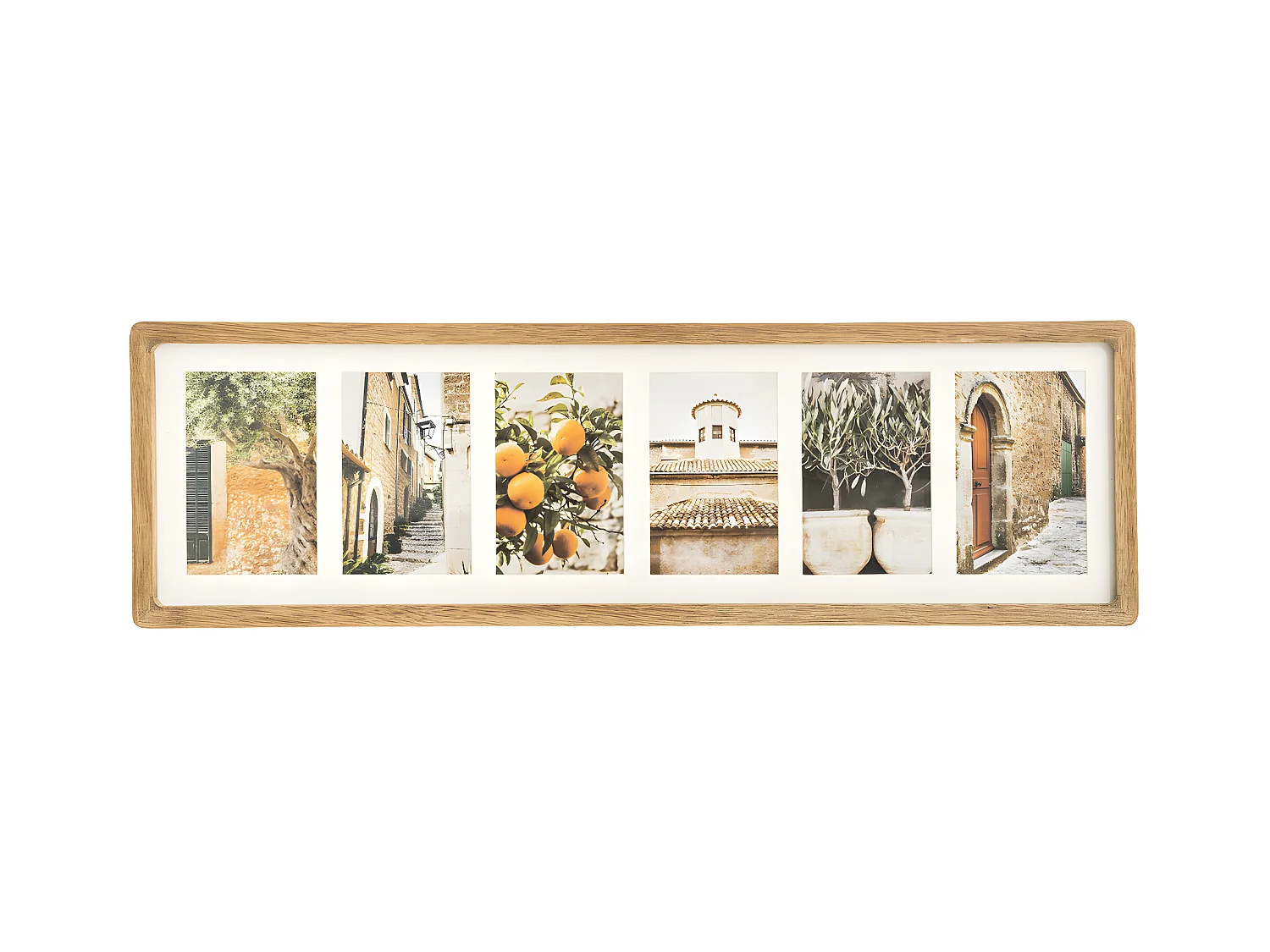 Pêle-mêle Multivues 6 photos  en Bois de Manguier 70 x 21 cm