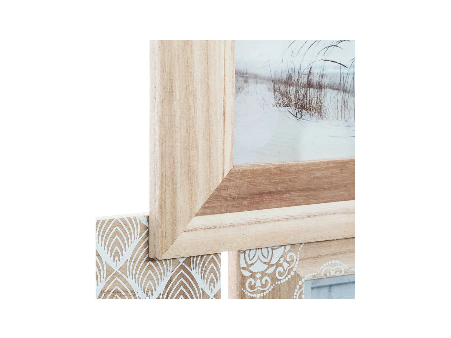 Cadre Pêle-mêle Multivues 8 Photos en bois et verre 77 x 72 cm