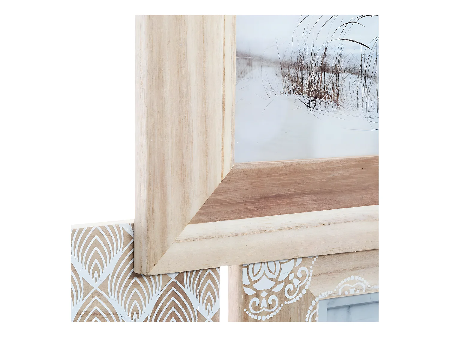 Cadre Pêle-mêle Multivues 8 Photos en bois et verre 77 x 72 cm