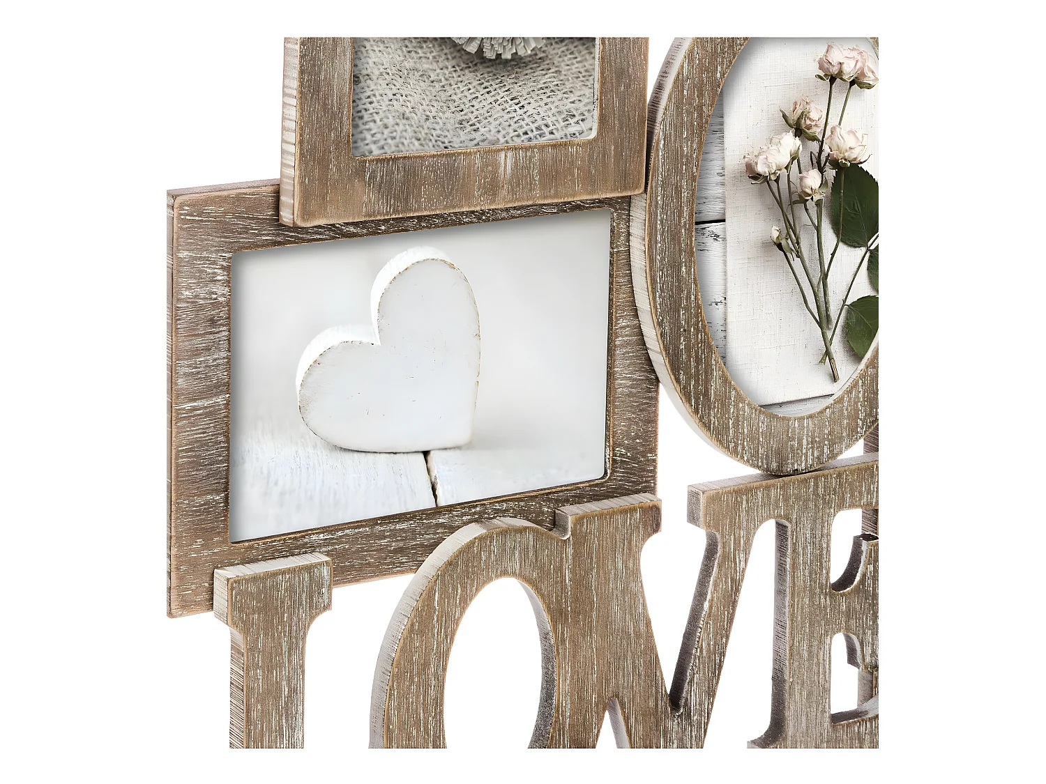 Cadre Pêle-mêle Multivues 6 Photos en bois  42.5 x 40.5 cm