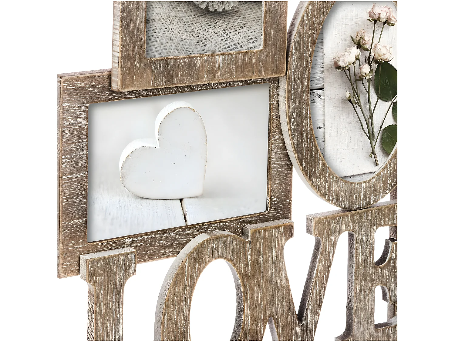 Cadre Pêle-mêle Multivues 6 Photos en bois  42.5 x 40.5 cm