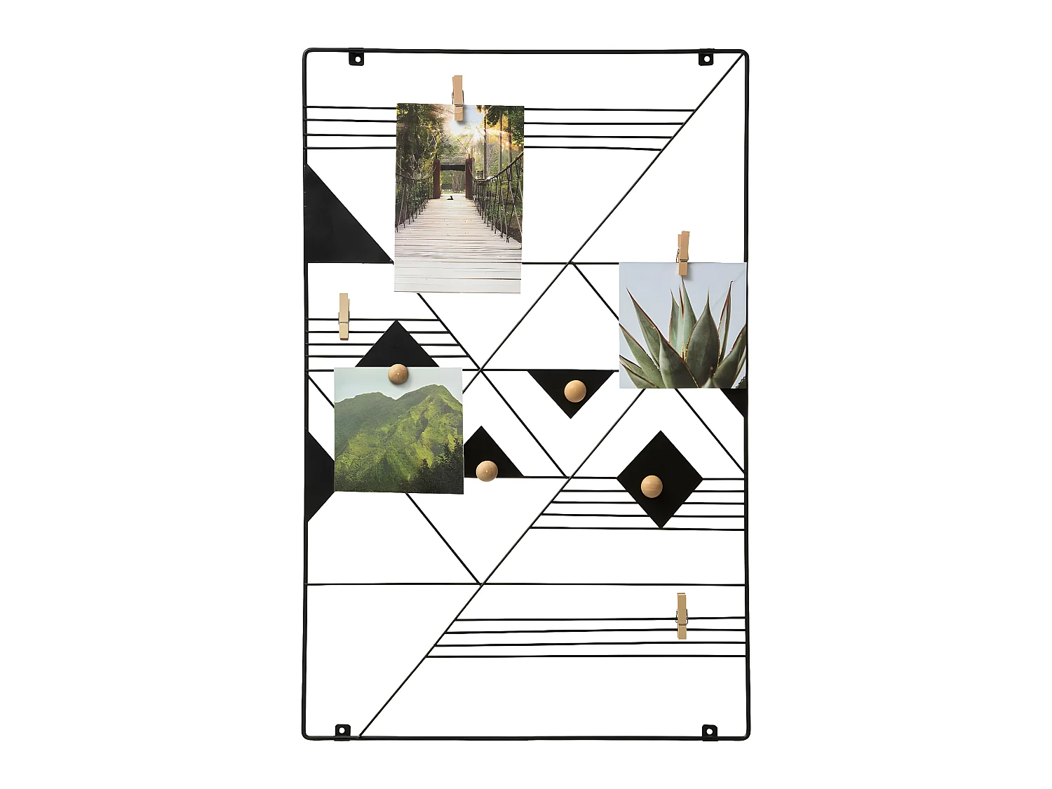 Présentoir mural Porte Photos à suspendre en Métal Noir