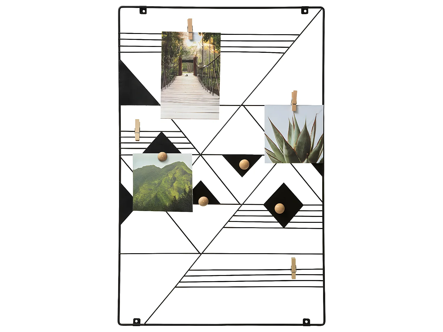 Présentoir mural Porte Photos à suspendre en Métal Noir