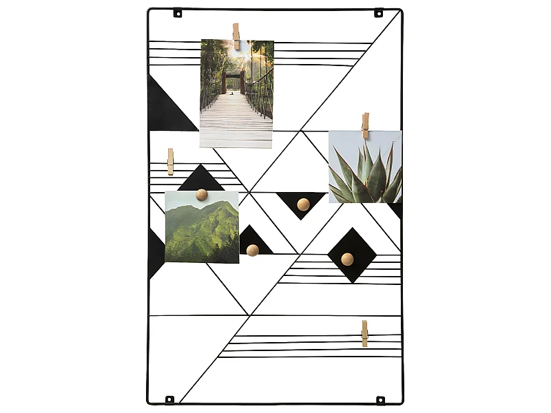 Présentoir mural Porte Photos à suspendre en Métal Noir