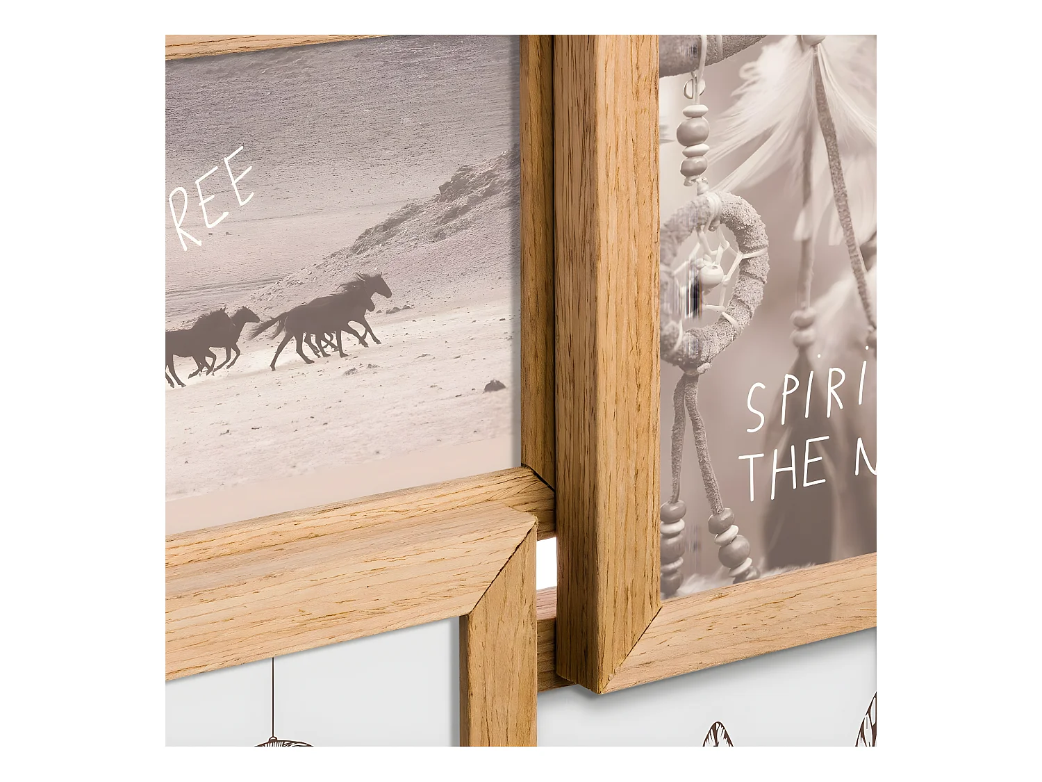 Cadre Pêle-mêle Multivues 6 Photos en bois 41 x 31 cm